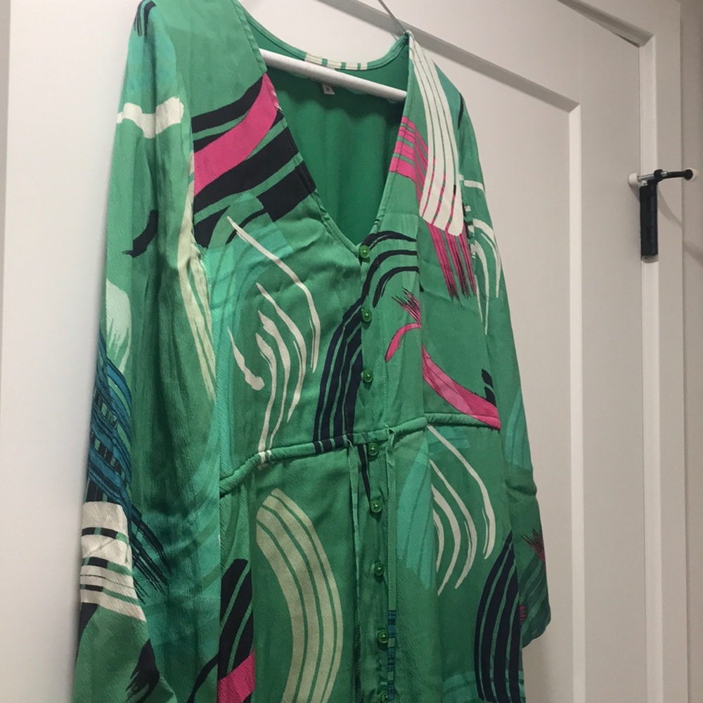 LIKE NEW Anthropologie The Odells Paloma Julia Paint-Swiped MaxI Dress(SP) - Picture 8 of 12
